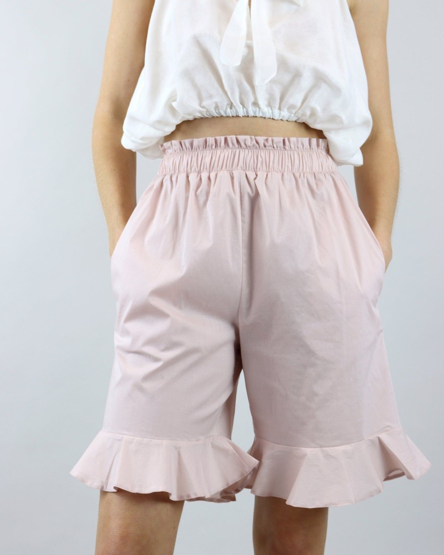 Women Levinia Sets | Dusky Pink Ruffle Shorts