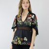 Women Cecilia Prado Tops & T-Shirts | Black Floral Lace Top