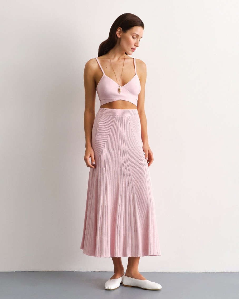 Women 25 UNION Skirts | Ariel Pink A-Line Midi Skirt