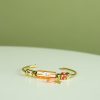 Women 227 Bracelets | Tangerine Orange Evil Eye Gold Charm Bangle