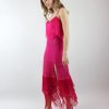 Women Skazi Dresses | Hot Pink Fringe Dress