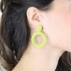 Women BLAIZ Earrings | Lime Green Arara Beaded Hoop Earrings™