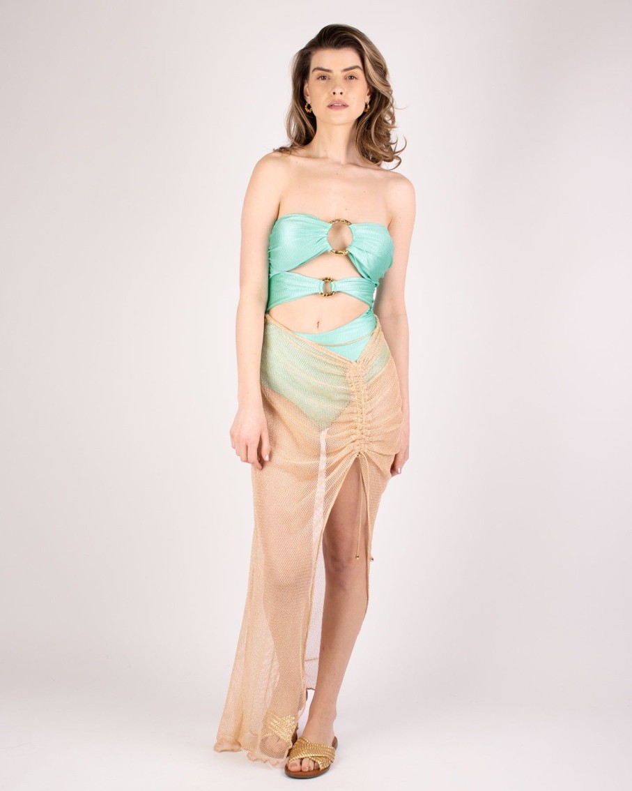 Women Karla Vivian Skirts | Gold Sand Netting Skirt