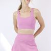 Women BLAIZ Activewear Activewear | Dusty Pink Celia Thick Straight Strap Sports Bra