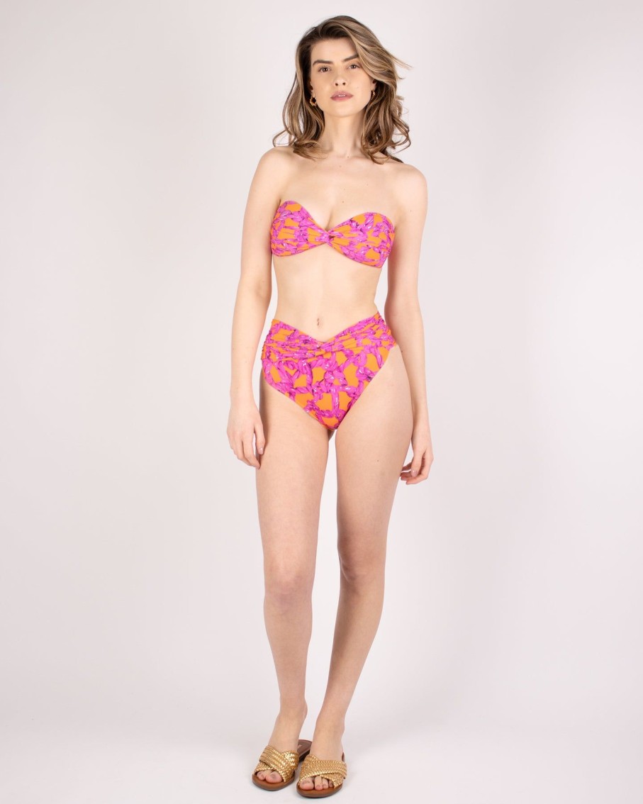 Women Karla Vivian Swimwear & Beachwear | Pink And Orange Buriti Bikini