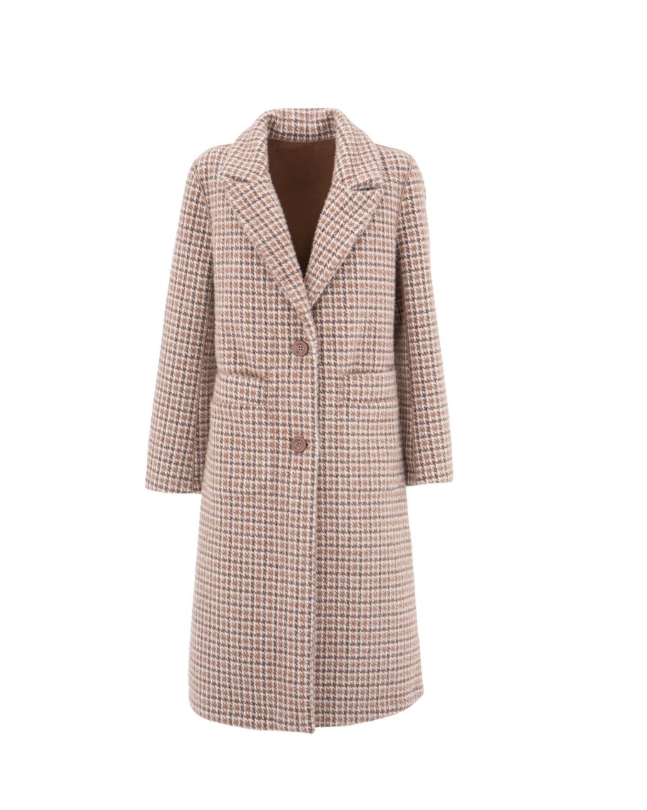 Women Arara for BLAIZ Coats & Jackets | Taupe Checked Reversible Tailored Coat