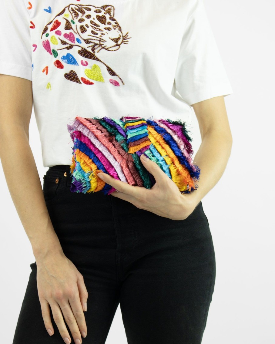 Women Simitri Clutches | Rainbow Frill Clutch