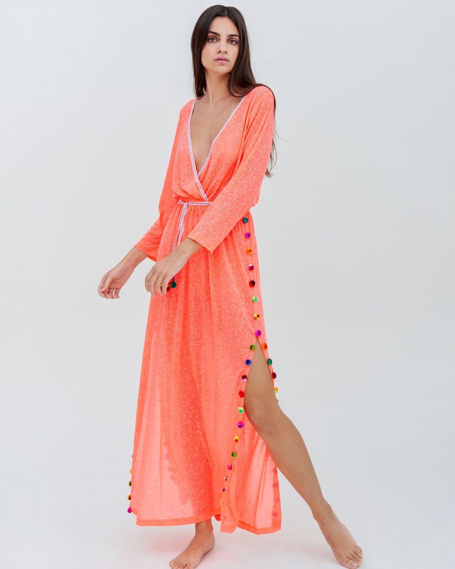 Women Pitusa Dresses | Santorini Watermelon Slits Maxi Dress