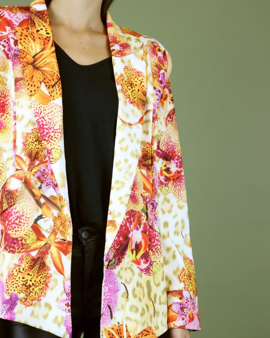 Women Skazi Coats & Jackets | Abstract Orchid Print Longline Blazer