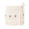 Women Batiche Skirts | Peach Gingham Wrap Mini Skirt