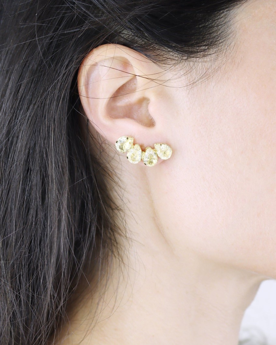 Women Márcia Mór for Blaiz Earrings | Citrine Stud Climber Earrings