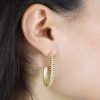 Women Márcia Mór for Blaiz Earrings | Rainbow Stone Gold Half Hoop Stud Earrings