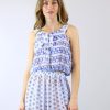 Women Levinia Sets | Infinity Blue Daisies Daphne Top