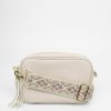 Women BLAIZ Clutches | Light Pink Leather Cross-Body Bag With Aztec Print Strap