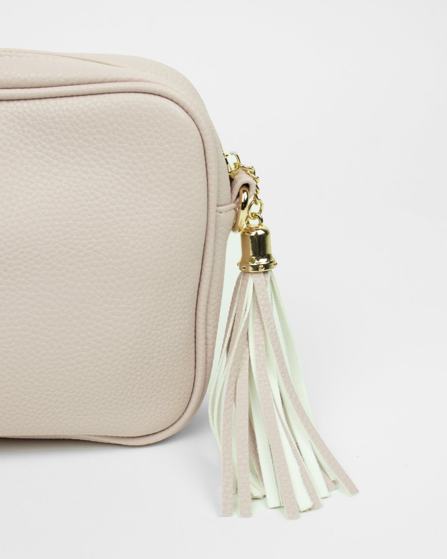 Women BLAIZ Clutches | Light Pink Leather Cross-Body Bag With Aztec Print Strap