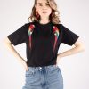 Women Arara for BLAIZ Tops & T-Shirts | Earnest Arara Embellished Black T-Shirt