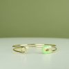 Women 227 Bracelets | Green Clover Safety Pin Gold Cuff