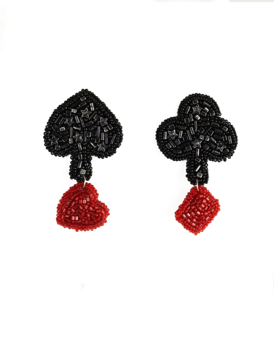 Women Arara for BLAIZ Earrings | Queen Of Spades Beaded Earrings