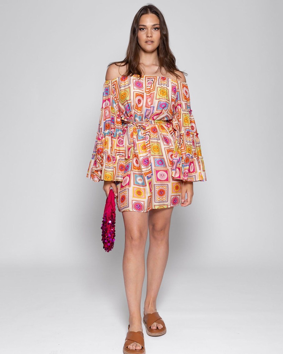 Women Sundress Dresses | Adina Ibiza Print Mini Dress