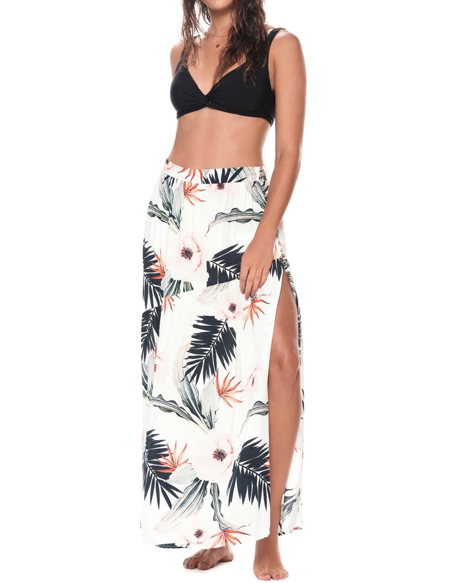 Women Malai Swimwear & Beachwear | Side Slit Tropical Midi Skirt