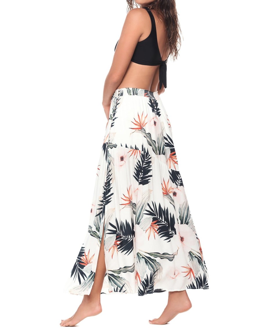 Women Malai Swimwear & Beachwear | Side Slit Tropical Midi Skirt