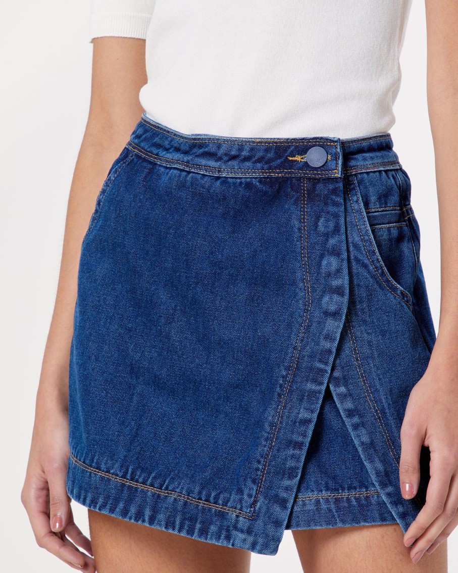 Women Animale Shorts | Blue Denim Mini Skorts