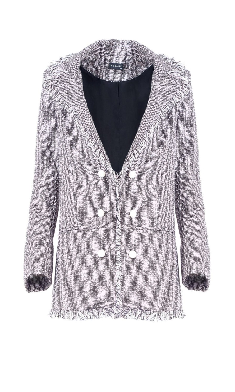 Women Iorane Coats & Jackets | Tweed Raw Edge Blazer