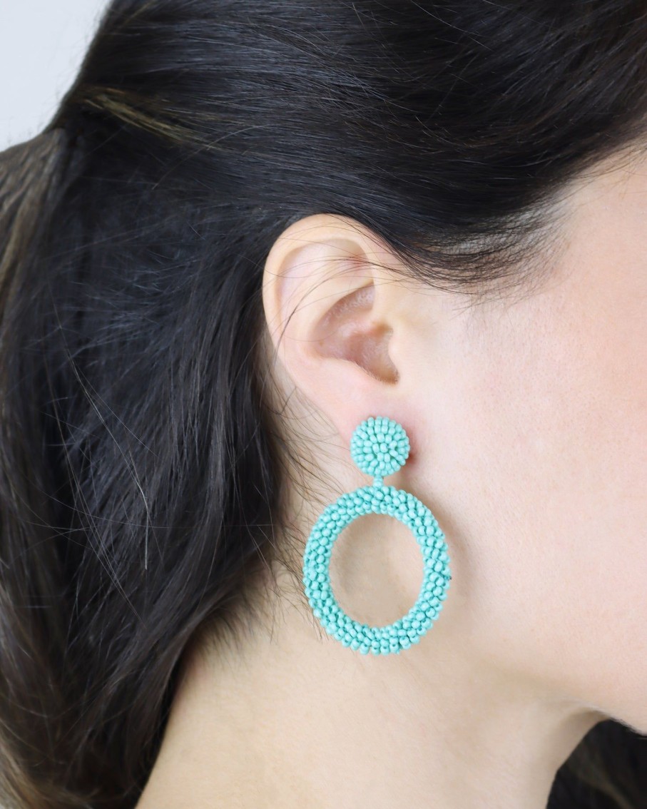 Women BLAIZ Earrings | Spearmint Arara Beaded Hoop Earrings™