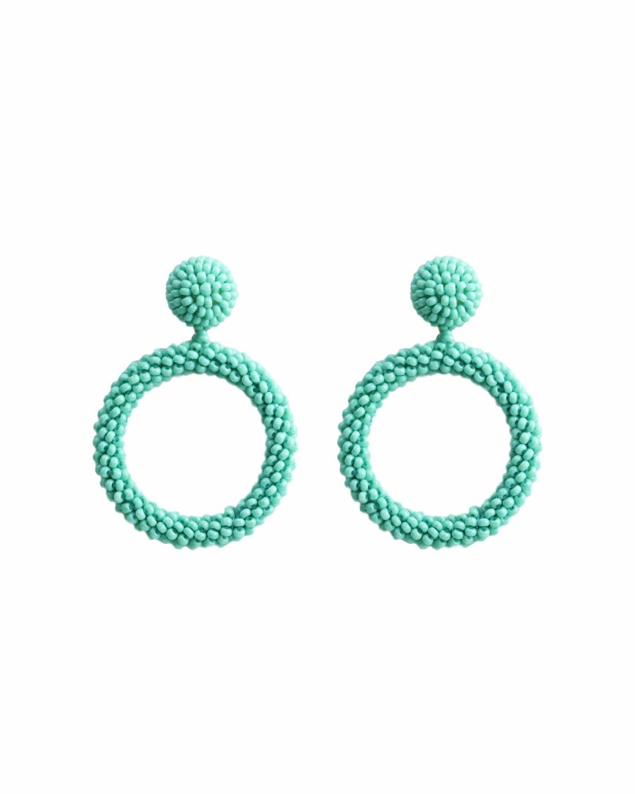 Women BLAIZ Earrings | Spearmint Arara Beaded Hoop Earrings™