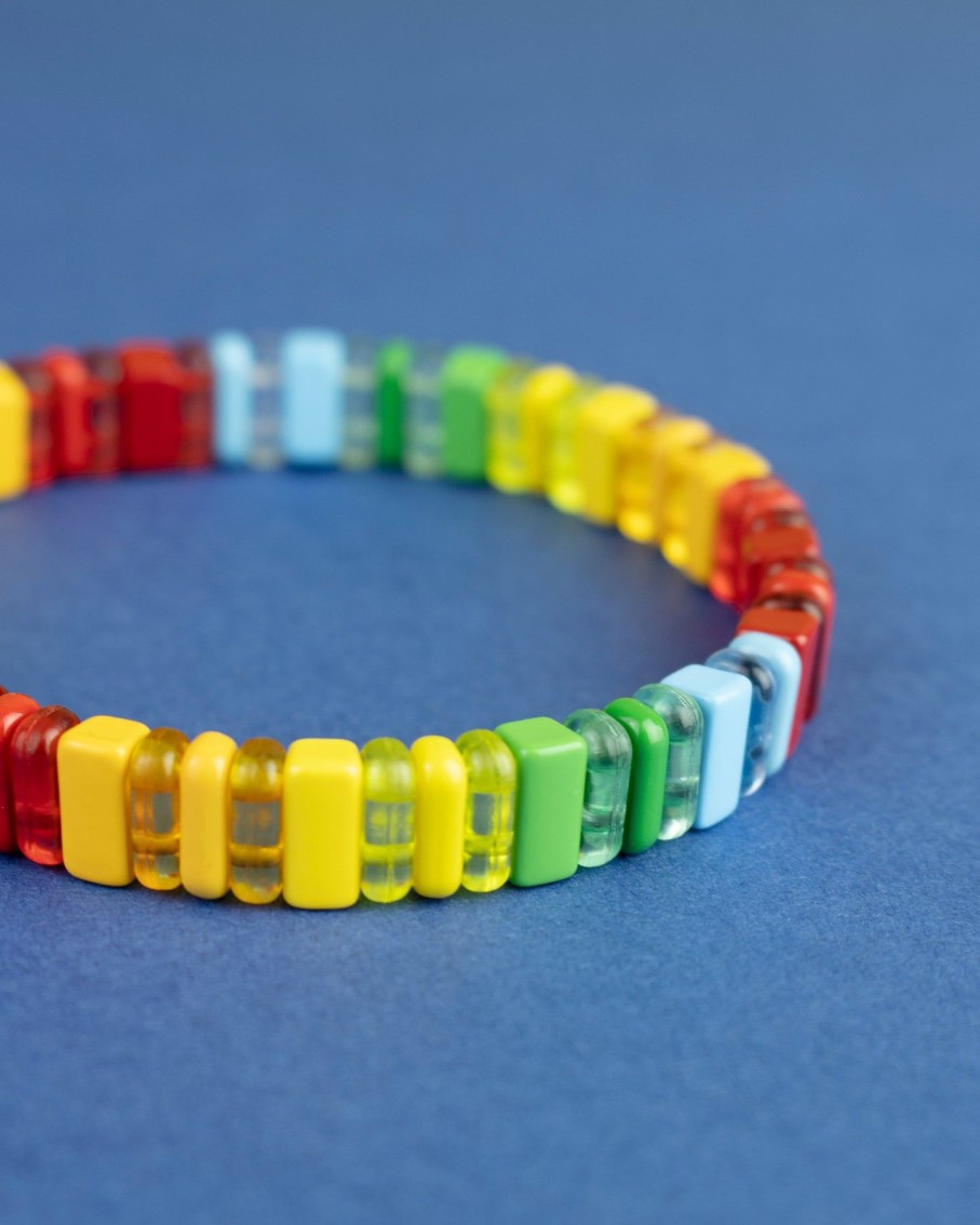 Women 227 Bracelets | Rainbow Stripe Translucent Enamel Bracelet