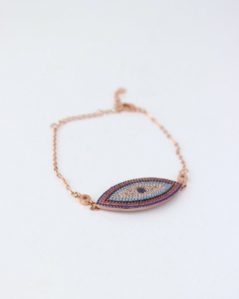 Women 227 Bracelets | Rose Gold Evil Eye Bracelet