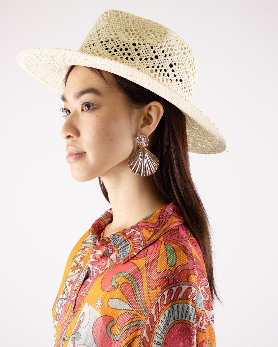 Women Blaiz Hats, Gloves & Scarves | Joanna Ivory Cowrie Shells Paper Straw Hat