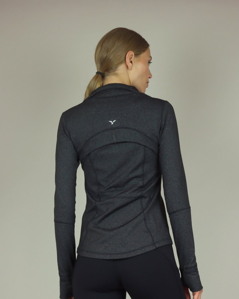 Women BLAIZ Activewear Activewear | Charcoal Yoga Jacket