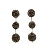 Women BLAIZ Earrings | Black & Gold Triple Bobble Earrings