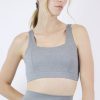 Women BLAIZ Activewear Activewear | Stone Grey Celia Thick Straight Strap Sports Bra