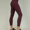 Women BLAIZ Activewear Activewear | Wine Lacy High-Waisted Leggings