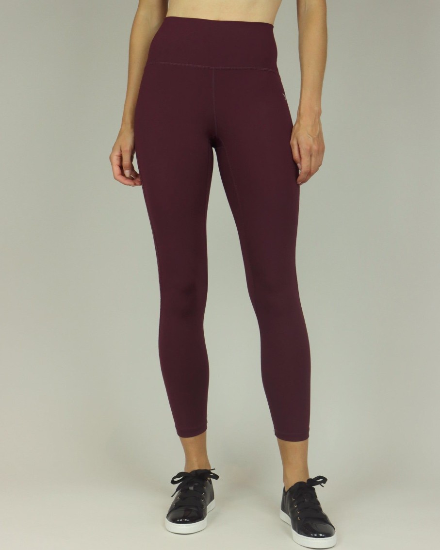 Women BLAIZ Activewear Activewear | Wine Lacy High-Waisted Leggings