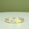 Women 227 Bracelets | Neon Yellow Safety Pin Gold Cuff