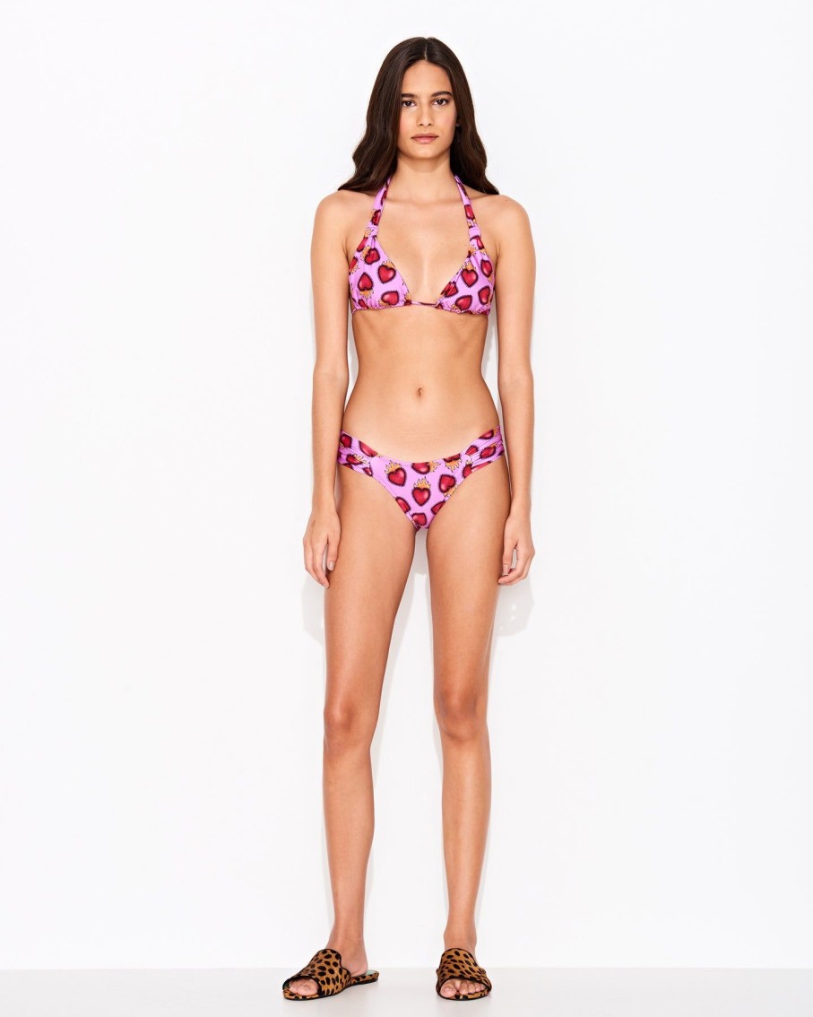 Women Triya Swimwear & Beachwear | Pink Corazon Print Wide Strap Bikini