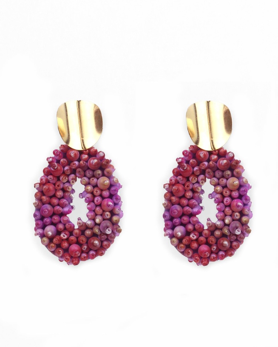 Women 227 Earrings | Tie Dye Mermaid Lilac Beaded Earrings