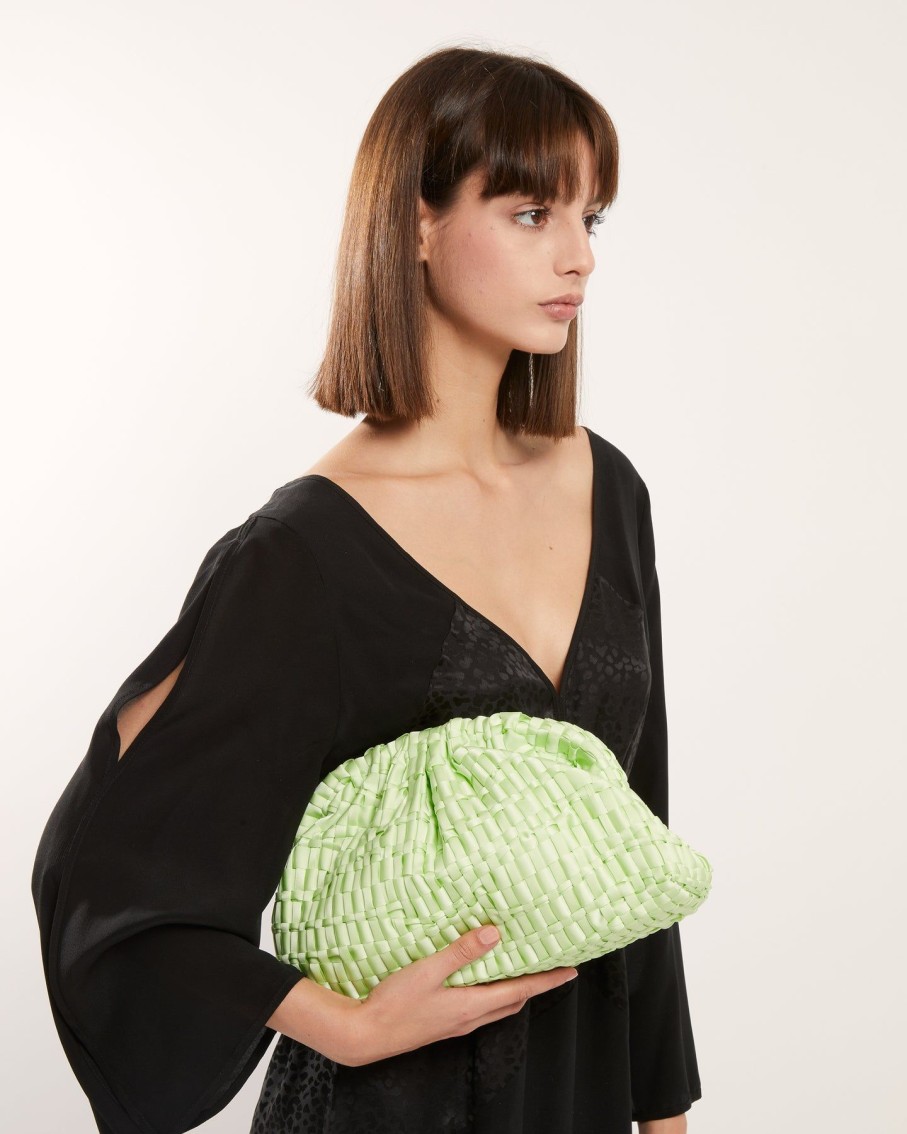 Women Maria La Rosa Clutches | Pistachio Game Clutch Bag