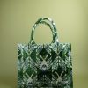 Women AYCA DESIGN Totes | Green Forest Print Silk Velvet Ikat Large Tote Bag