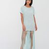 Women Pitusa Dresses | Aqua Beaded Fringe T-Shirt Dress