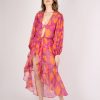 Women Karla Vivian Swimwear & Beachwear | Pink And Orange Buriti Cover-Up