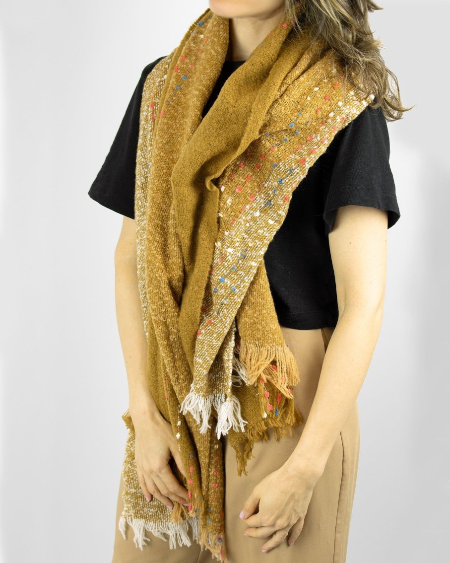 Women 227 Hats, Gloves & Scarves | Sandy Mono Dot Oversized Scarf