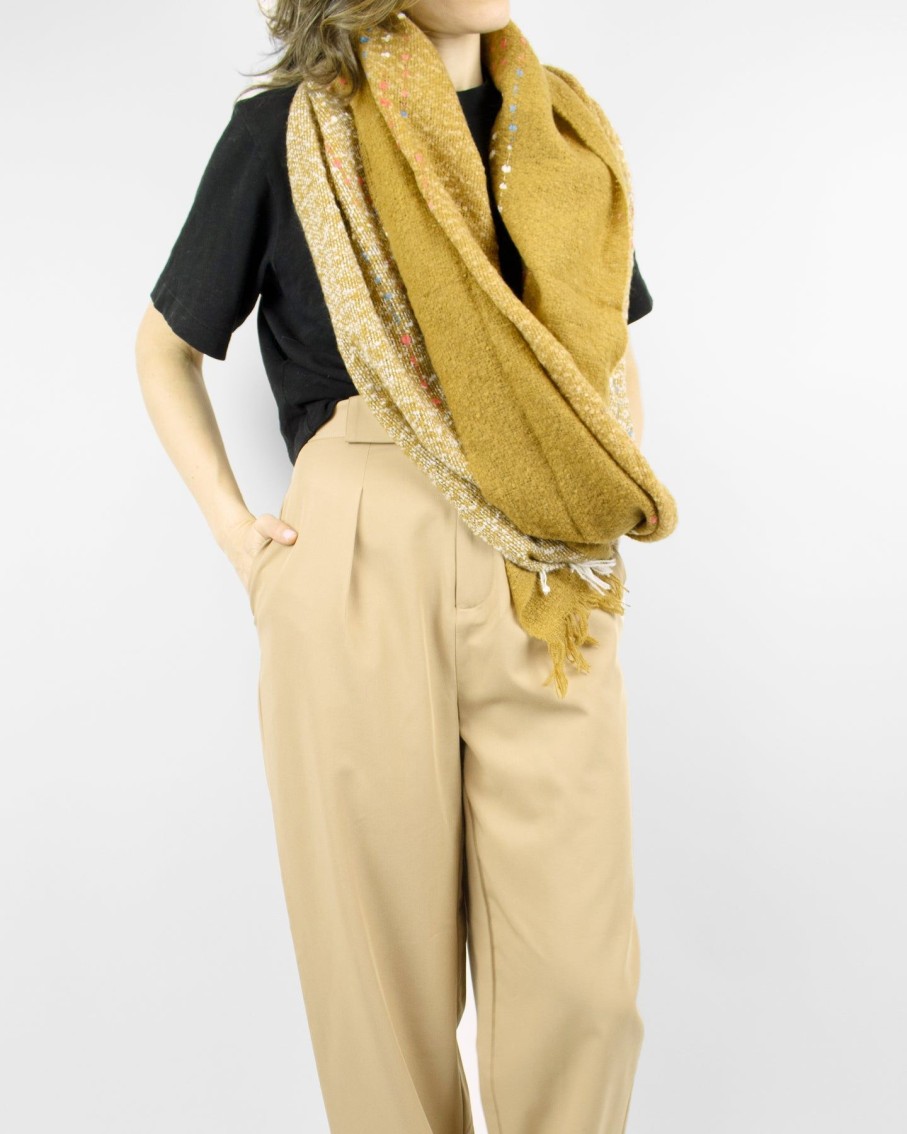 Women 227 Hats, Gloves & Scarves | Sandy Mono Dot Oversized Scarf