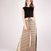 Women Animale Trousers | Camel Stripe Horse Print High Waisted Wide Trousers