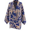 Women Arara for BLAIZ Jumpers & Cardigans | Blue And Camel Star Design Cardigan