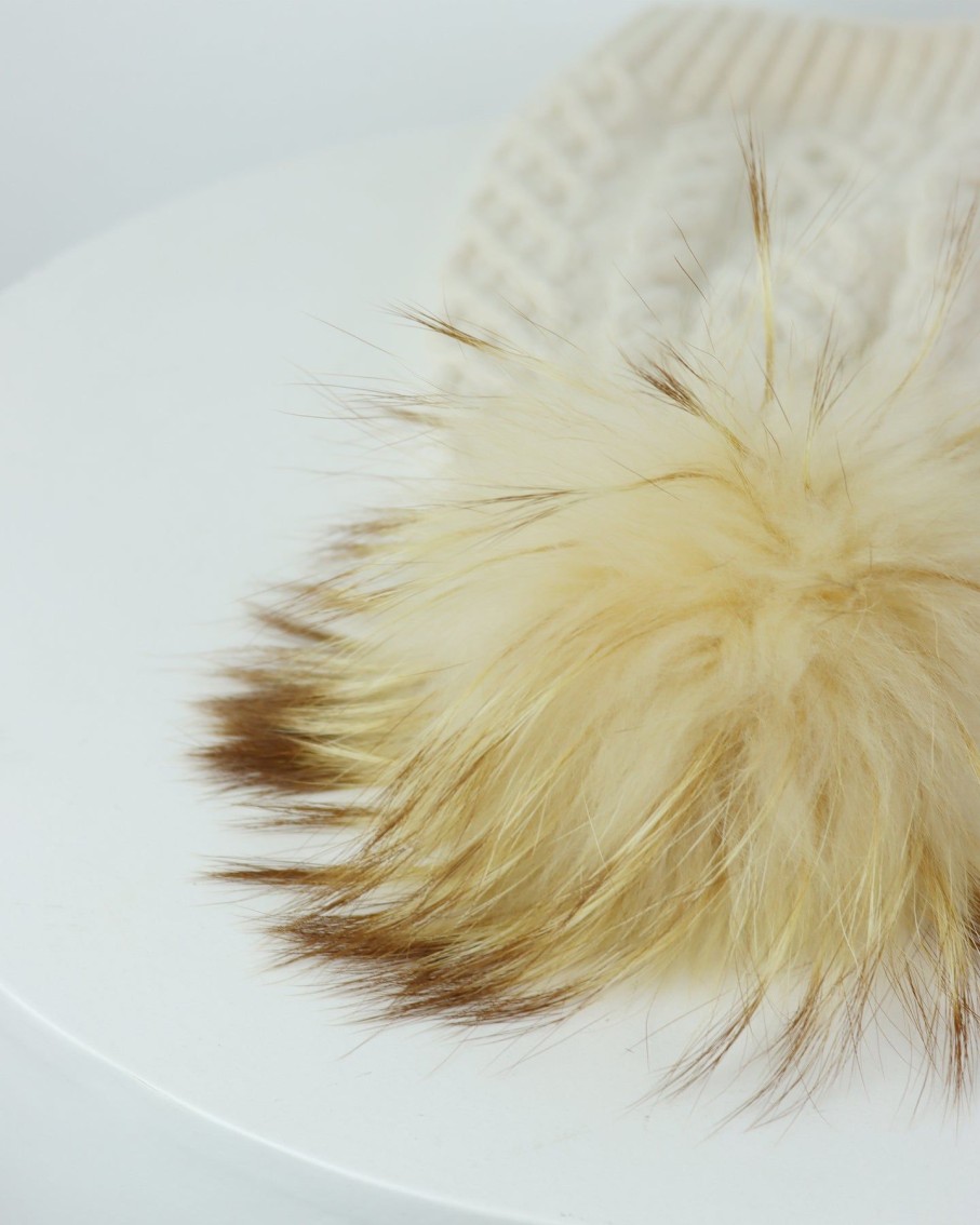 Women 227 Hats, Gloves & Scarves | Cream Cable Knit Pom Pom Hat