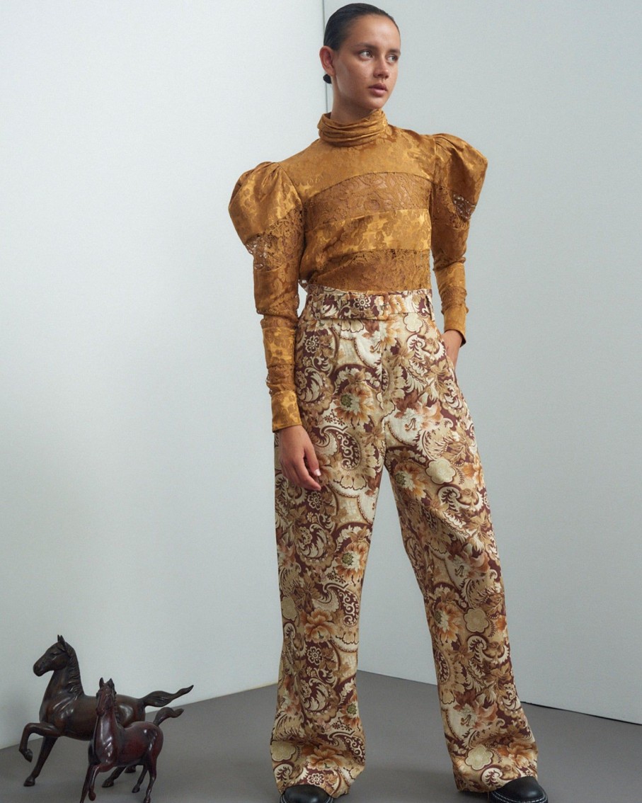 Women Alemais Trousers | Phillipa Floral Print Relaxed Tailored Silhouette High Waisted Trousers